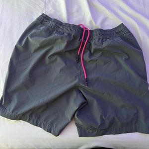 Mens Gray and Pink Hollister Sports Shorts for Workout Size Medium